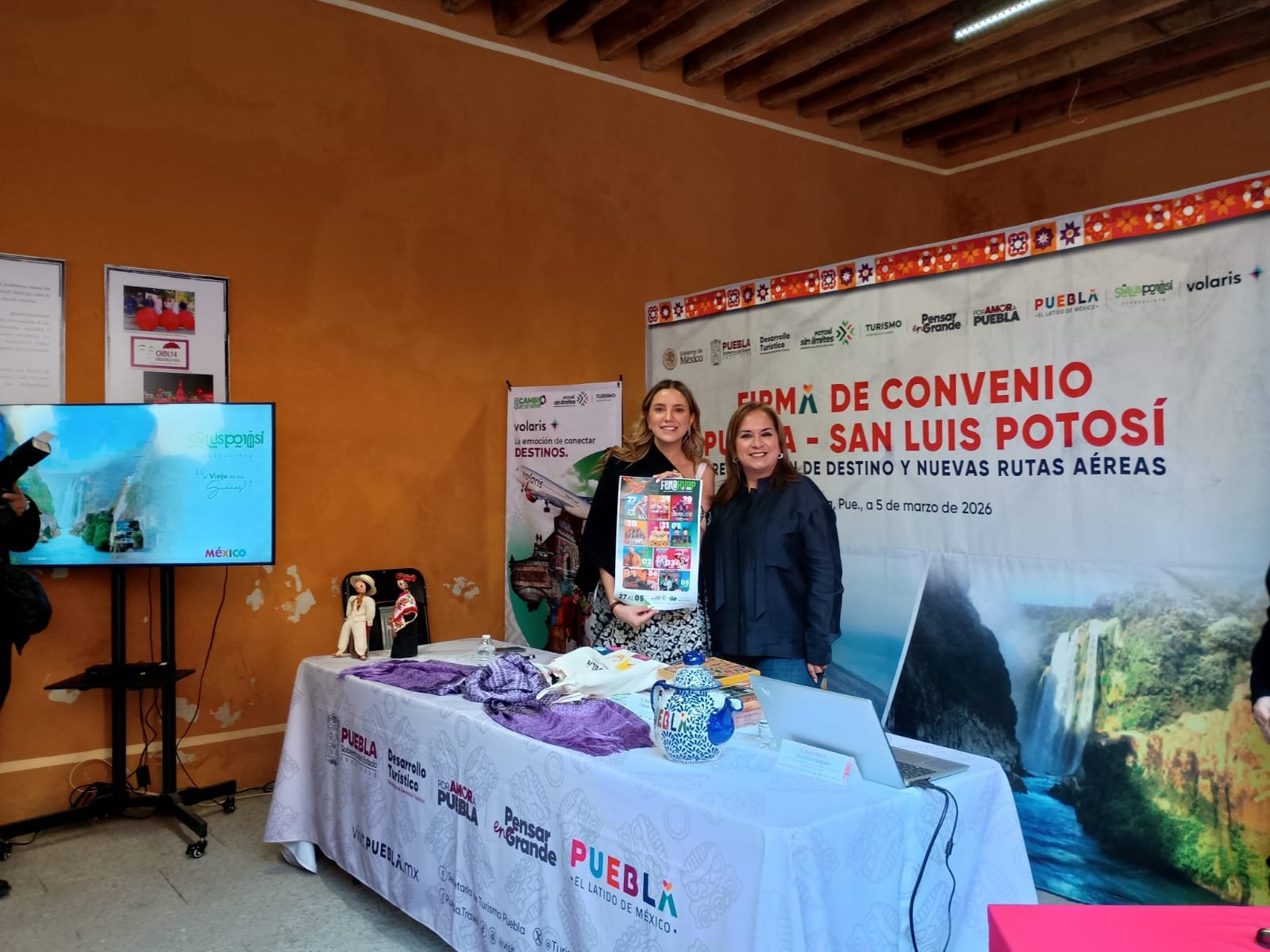 Puebla y San Luis Potosí sellan alianza estratégica: nueva ruta aérea conectará a ambos estados