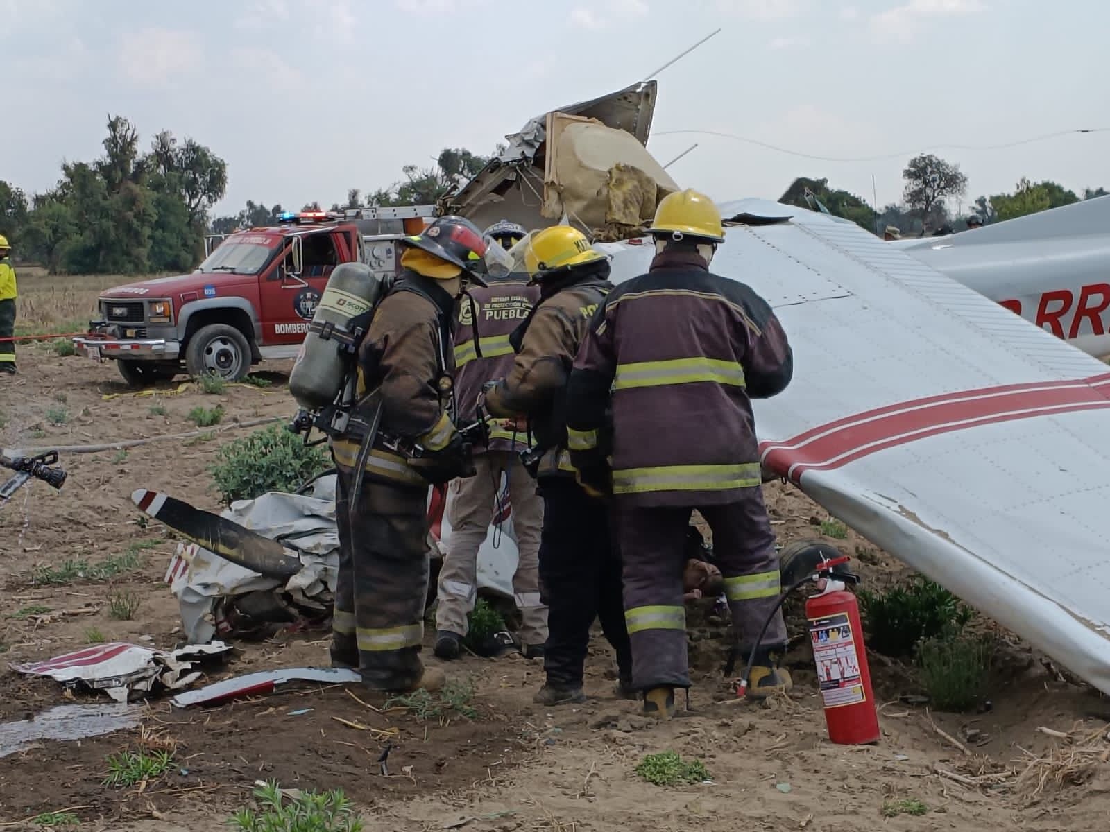 Se desploma avioneta en Huejotzingo; reportan cuatro víctimas fatales