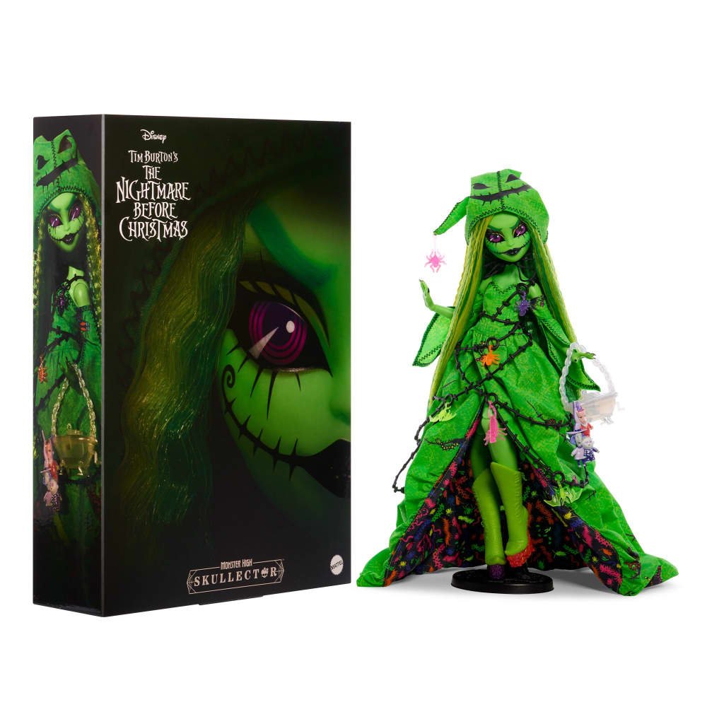 Monster High lanza muñeca coleccionable inspirada en Oogie Boogie de «El extraño mundo de Jack»