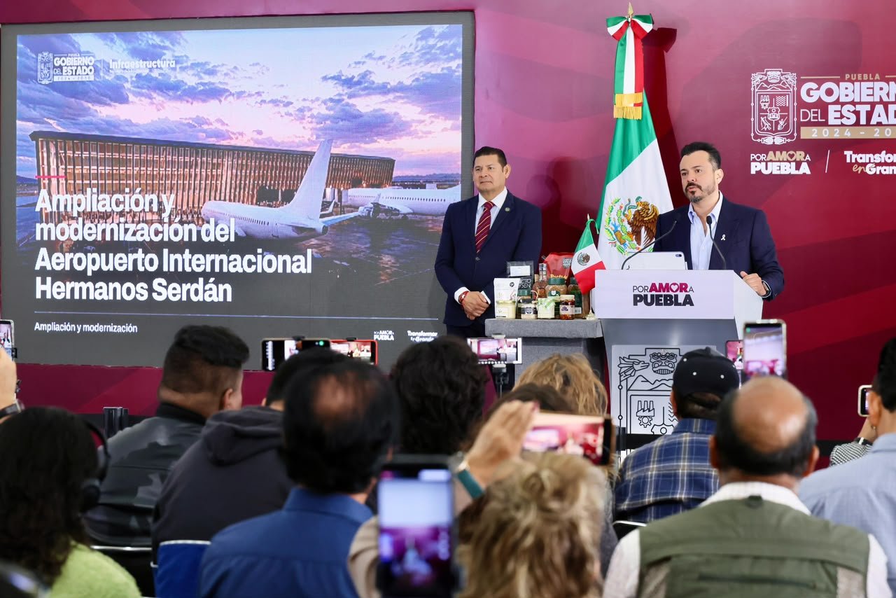 MODERNIZACIÓN DEL AEROPUERTO HERMANOS SERDÁN PROYECTA A PUEBLA HACIA 2030: ARMENTA MIER