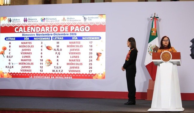 Anuncian calendario de pagos de los Programas de Bienestar para el bimestre noviembre-diciembre